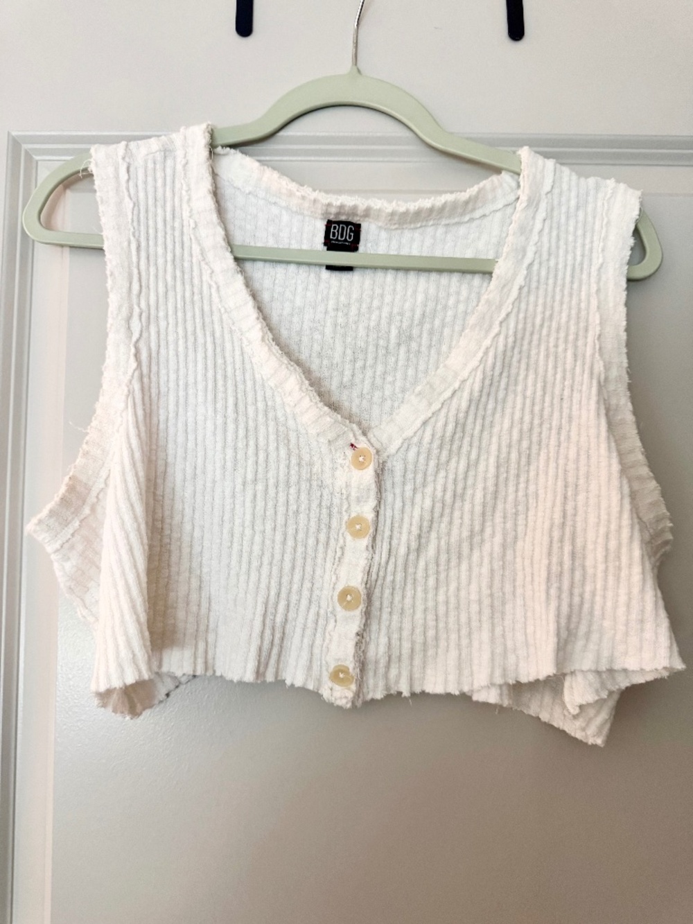 Urban Outfitters White Ribbed Crop Top